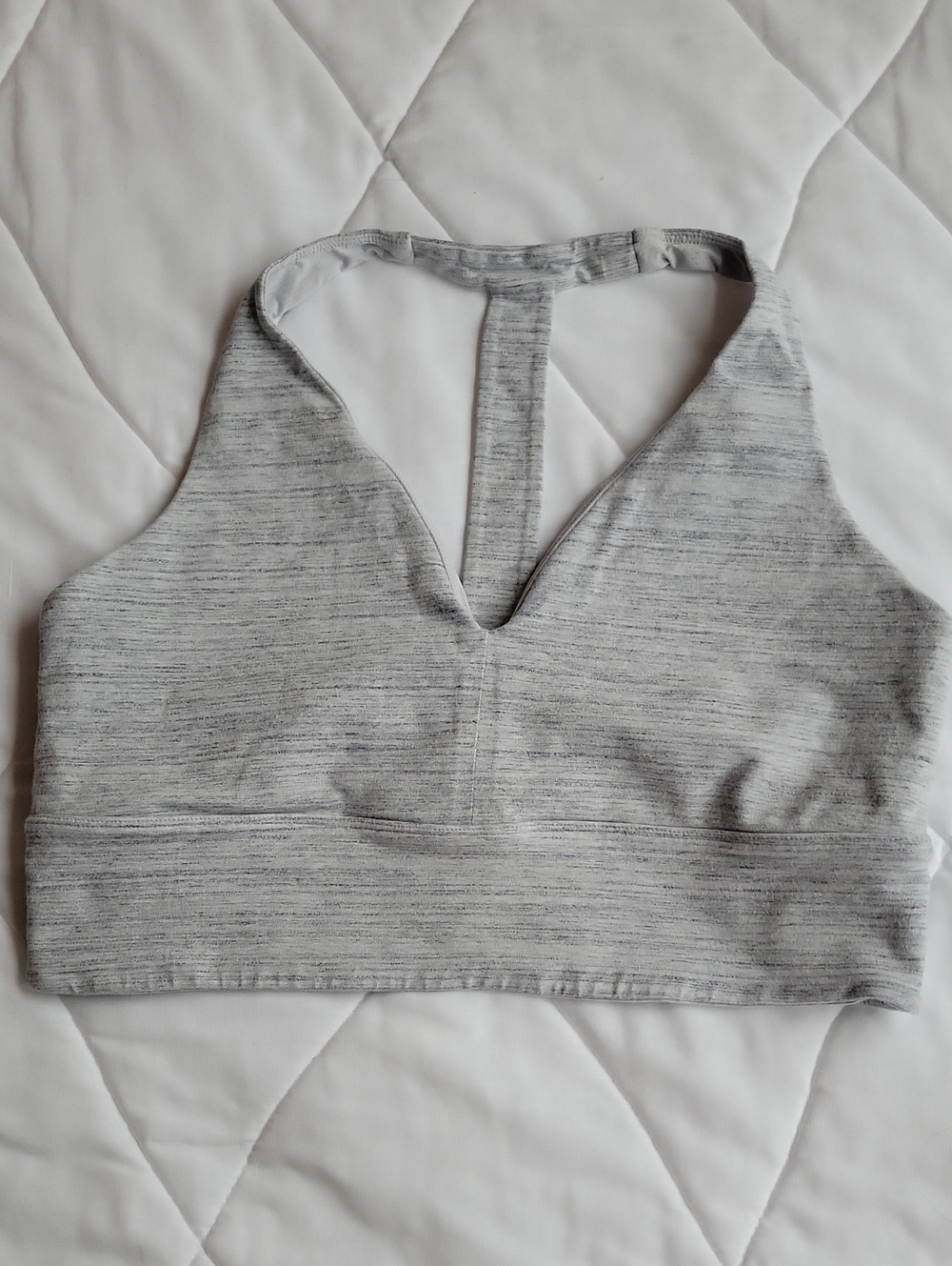 GAP Light Heather Gray Plunge T-Back Bralette